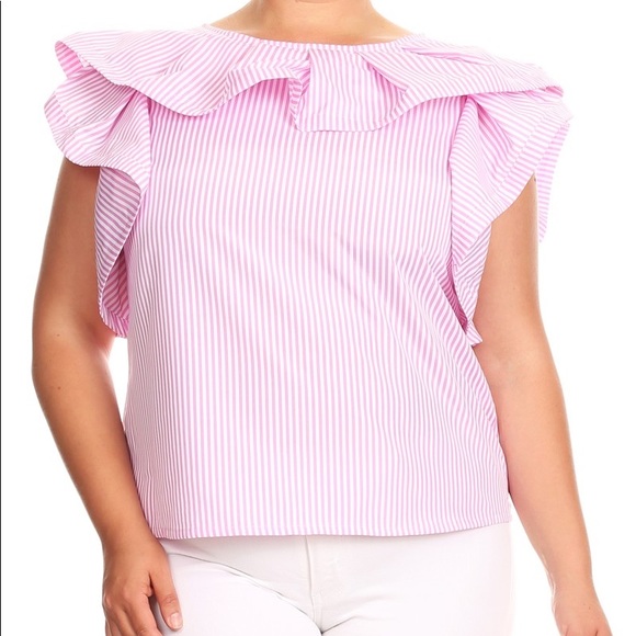 Plus Flutter Sleeve Top - Picture 1 of 3